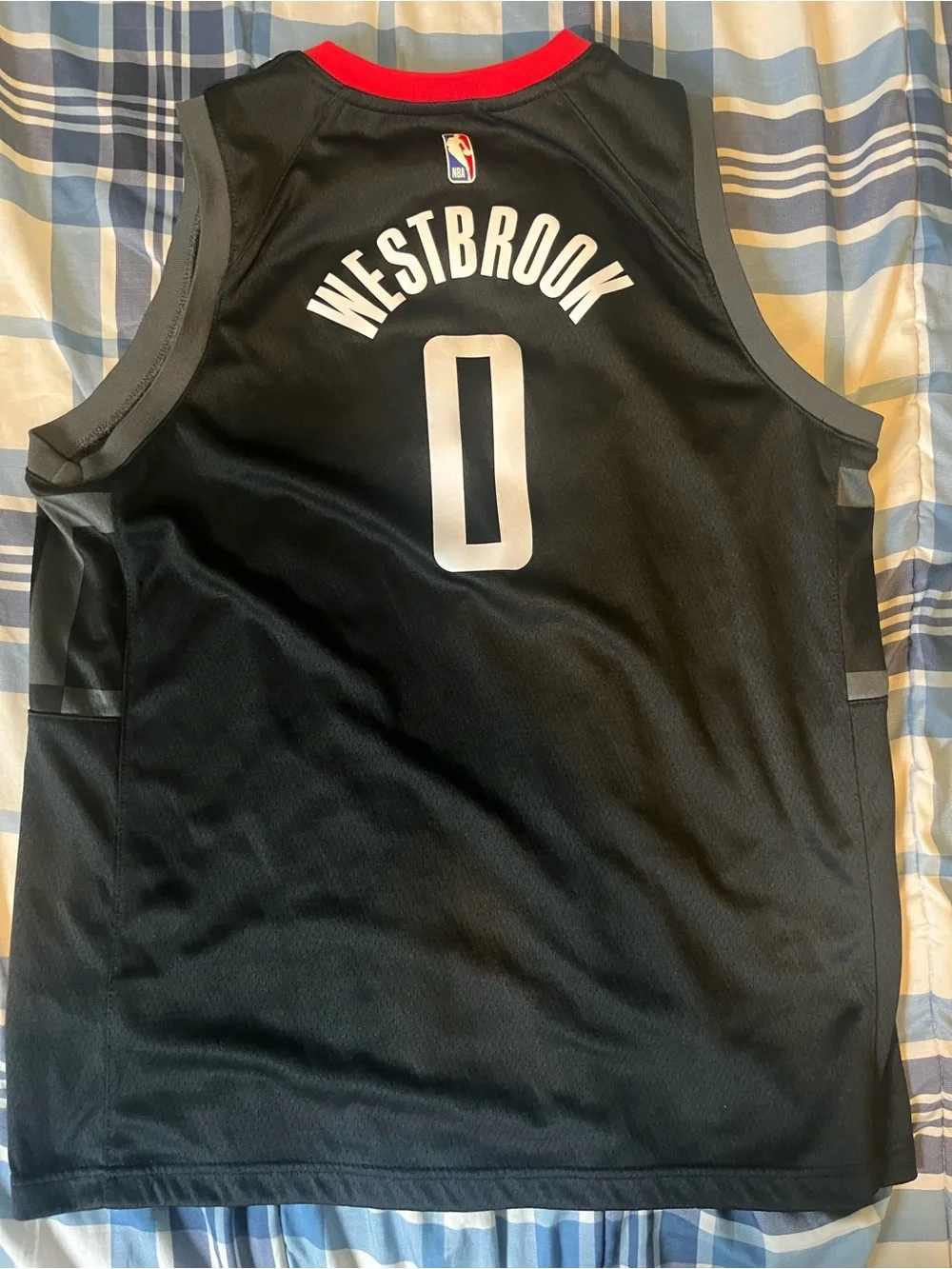 Nike Black and Red Houston Basketball Jersey